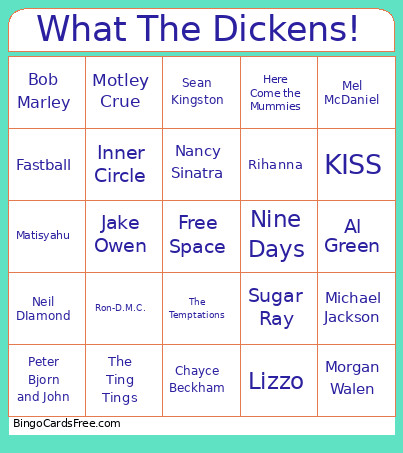 What The Dickens! Bingo Card