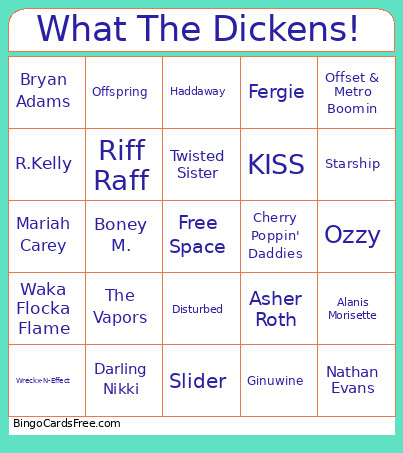 What The Dickens! Bingo Card