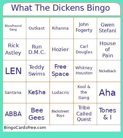 What The Dickens Bingo Card 2