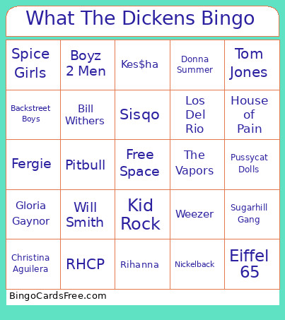 What The Dickens Bingo Card