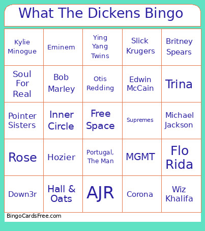 What The Dickens Bingo Card