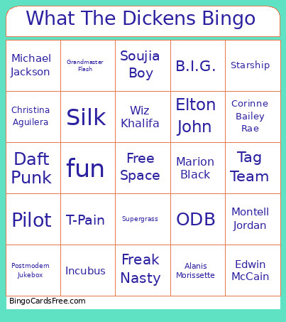 What The Dickens Bingo Card