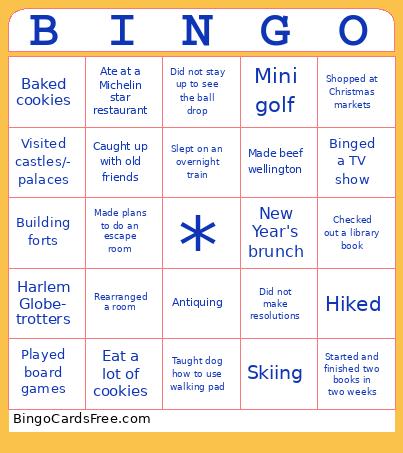 What you did over winter break Bingo Cards Free Pdf Printable Game, Title: BINGO