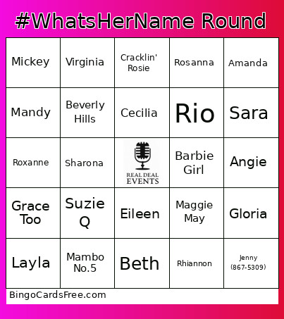 #WhatsHerName Round Bingo Card