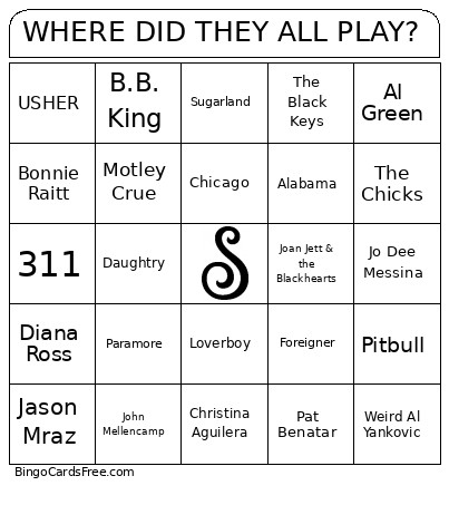 WHERE DID THEY ALL PLAY? Bingo Card