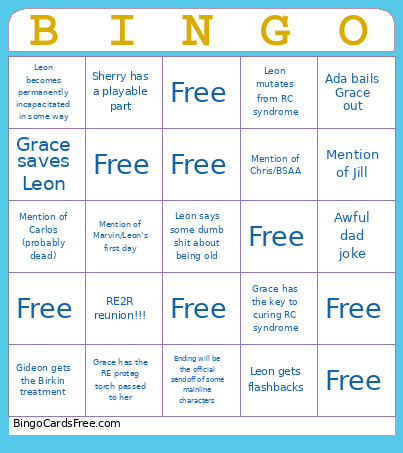 Where's Everyone Going, RC? Bingo Card