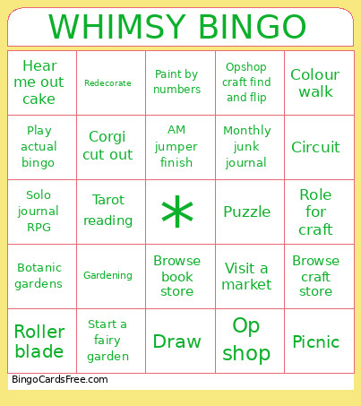 Whimsical Bingo Card