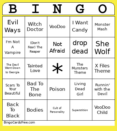 White Bingo Card