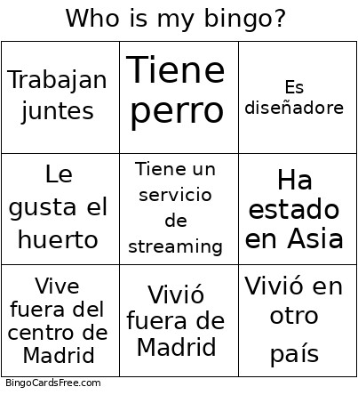 Who Is My ? Bingo Card