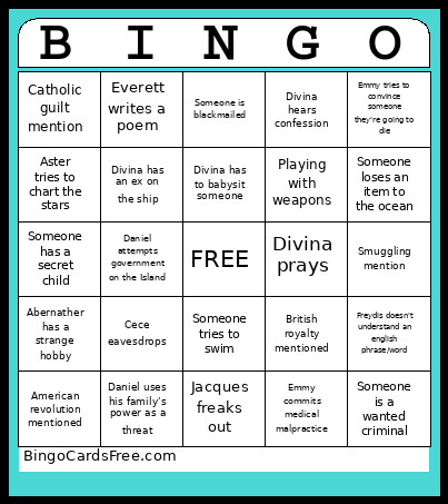 Whodunnit 2026 Bingo Card