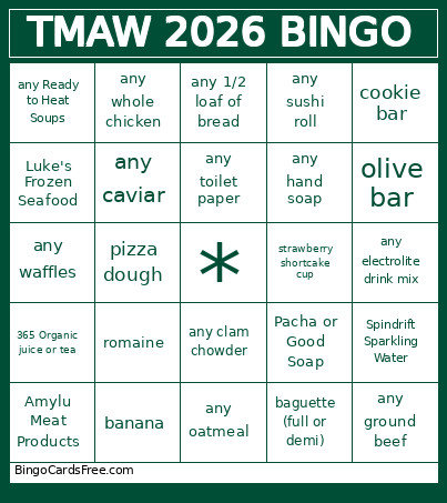 Whole Foods Market Charlestown Bingo Card