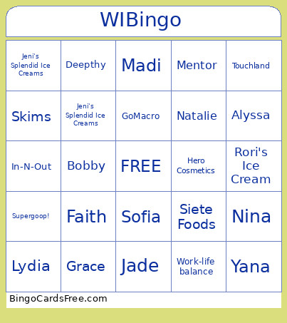 WI Bingo Card