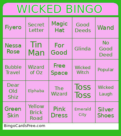 WICKED Bingo Card