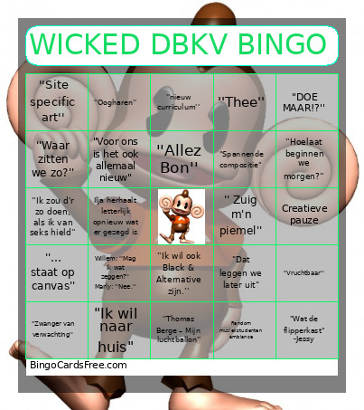 WICKED DBKV Bingo Card
