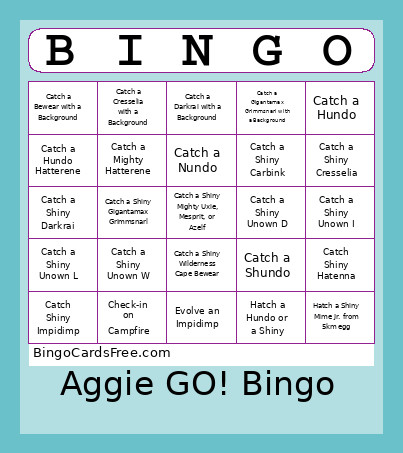 Wild Area 2025 Bingo Card 3