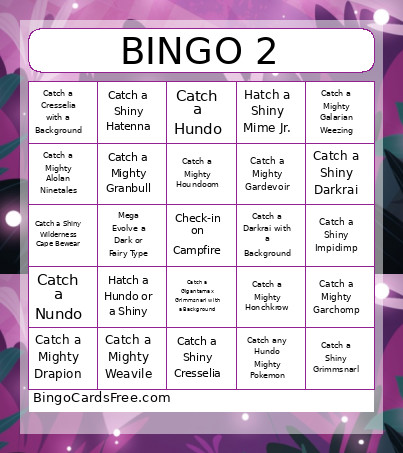 Wild Area 2025 Bingo Card