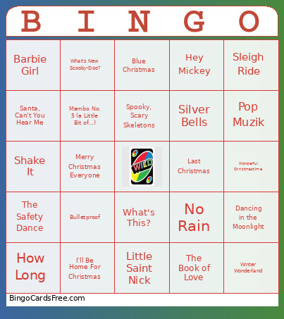 Wild Music Bingo Card