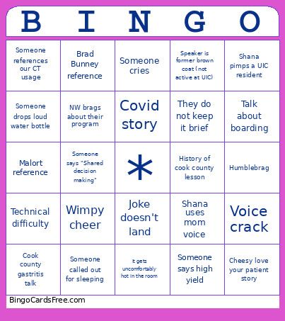 Windy Bingo Card