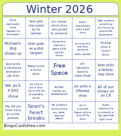 Winter 2026 Bingo Card