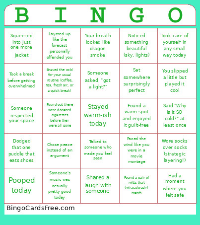 Winter Bingo Card