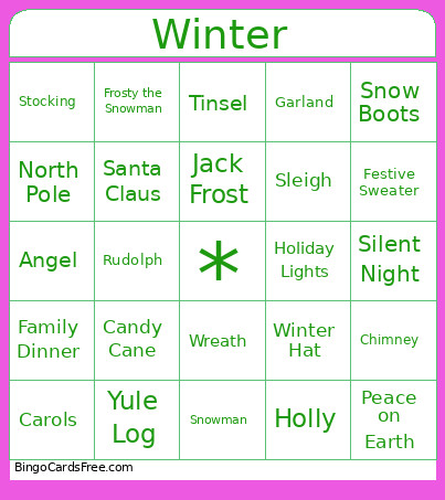 Winter Bingo Card