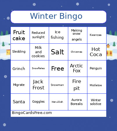 Winter Bingo Card