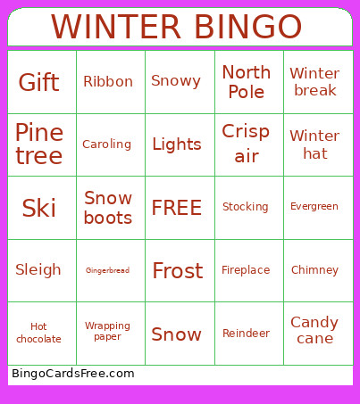 WINTER Bingo Card