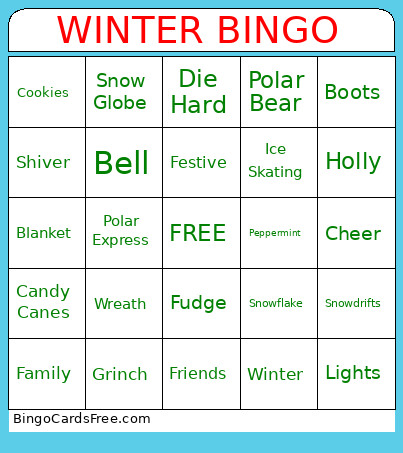 Winter Bingo Card
