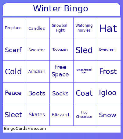Winter Bingo Card
