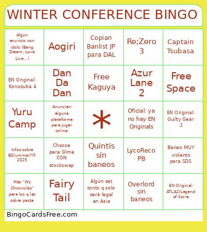 WINTER CONFERENCE BINGO