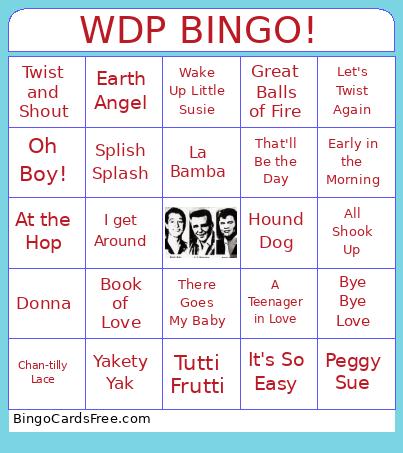 Winter Dance Party Music Bingo