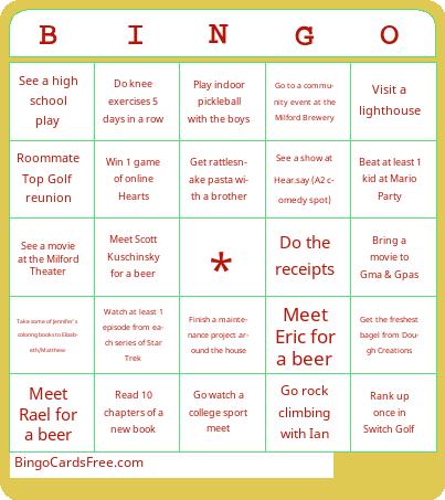 WINTER FUN BINGO 