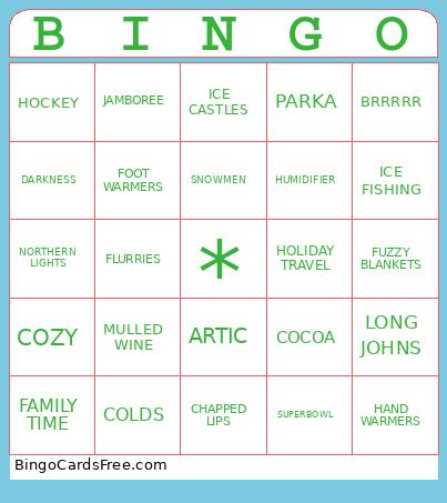 WINTER TIME Bingo Card