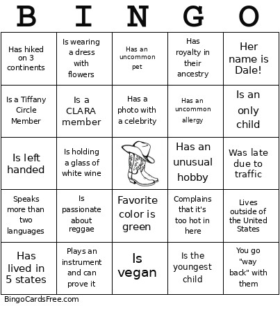 WIP Mixer Bingo Card