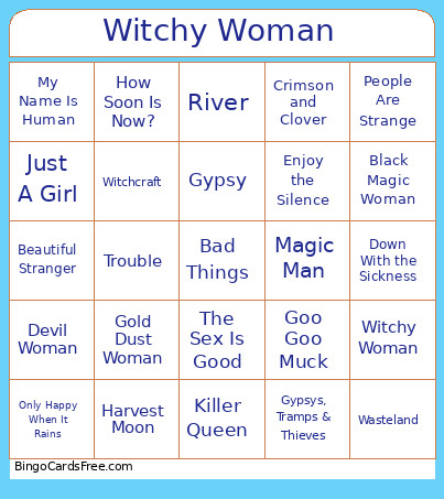 Witchy Woman Bingo Card