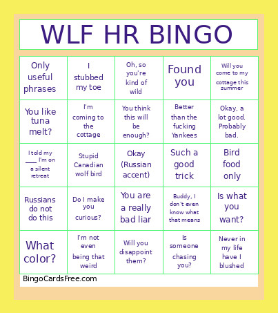 WLF HR Bingo Card