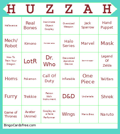 WMRF Bingo Card