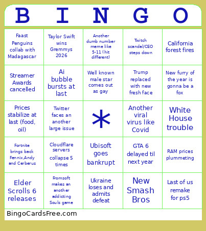 Wolfo Bingo Card