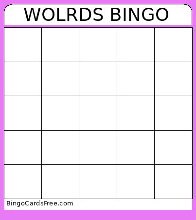 WOLRDS Bingo Card