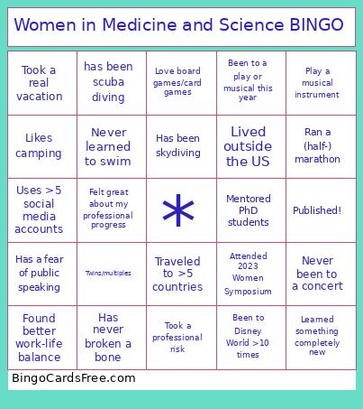 Women in Medicine and Science BINGO