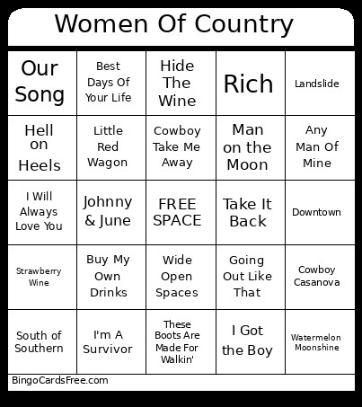 Women Of Country Bingo Card