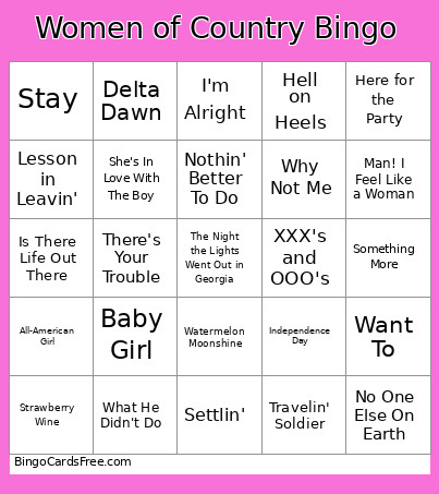 Women Of Country Bingo Card