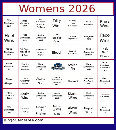 Womens 2026 Bingo Card