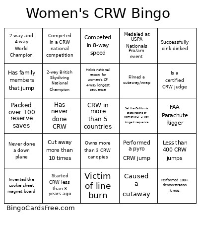 Women's CRW Bingo Card