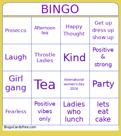Women's Day Bingo Card