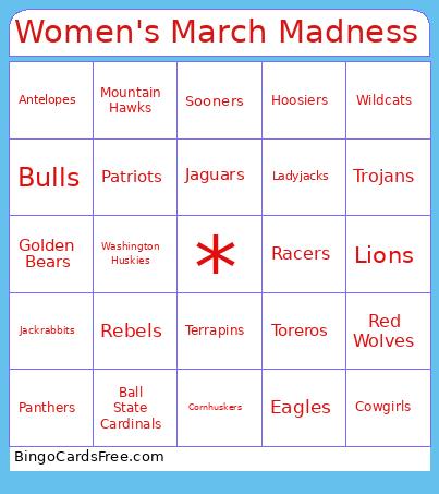 Women's March Madness Bingo