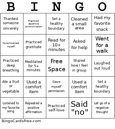Women's Thriving Thursdays Bingo Card
