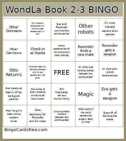 WondLa Book 2-3 (Alt) Bingo Card