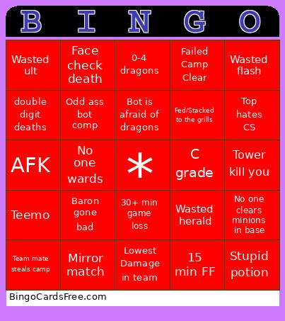 Wood League Bingo jg