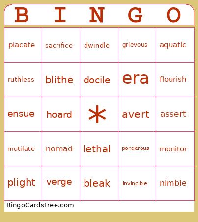 Wordlywise 9 and 10 Bingo